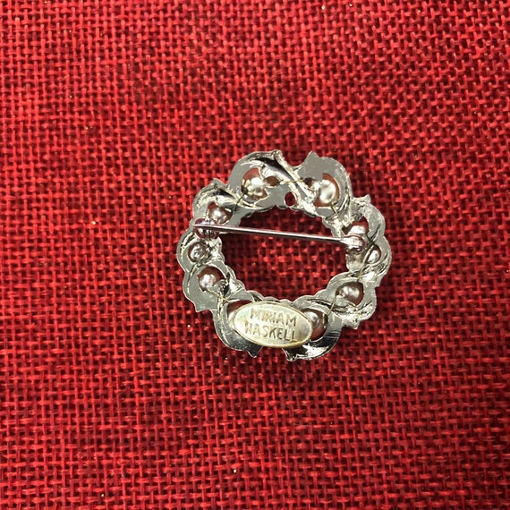 Rare Miriam Haskell Pearl Wreath Brooch/Pin - image 3