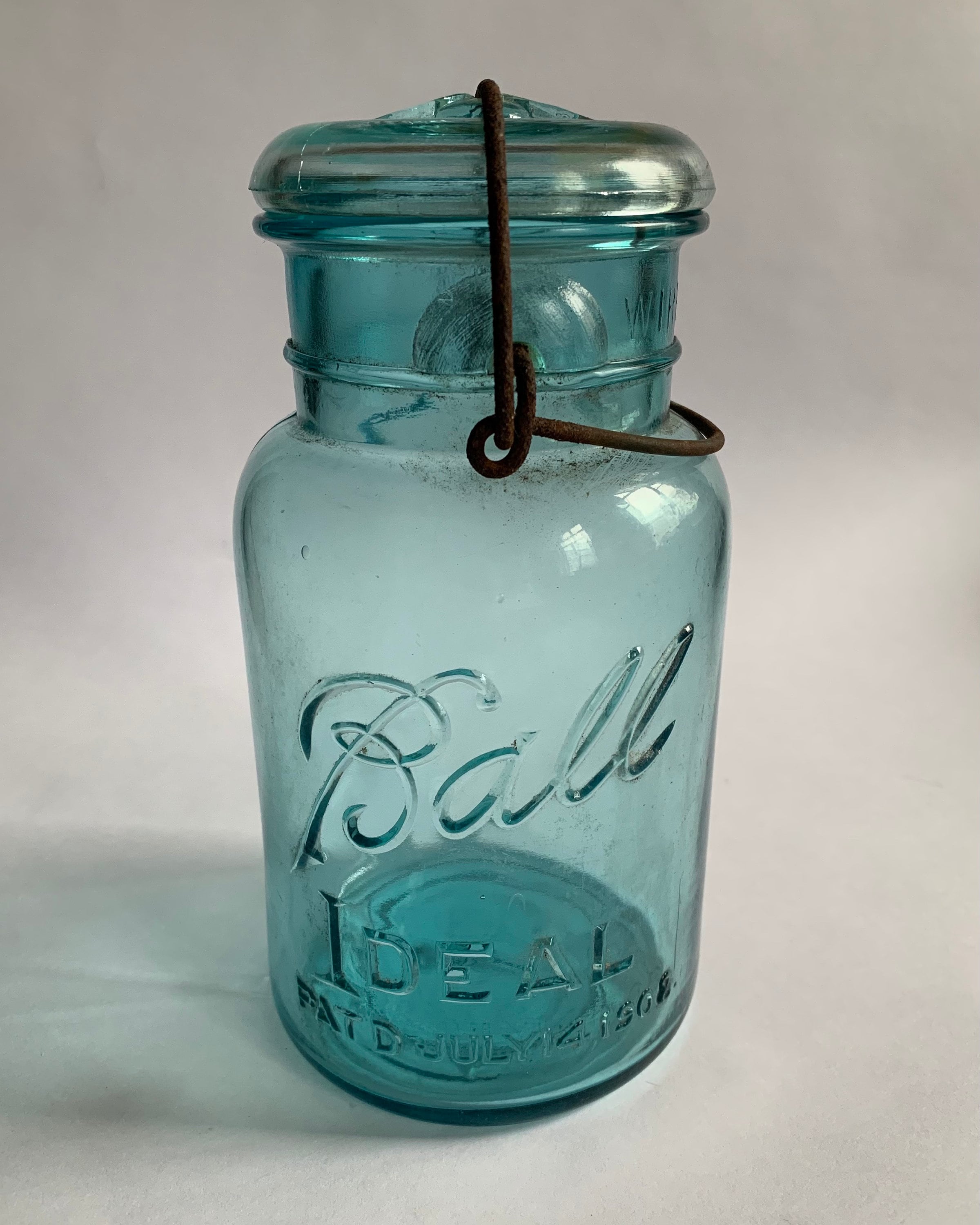 Ball Ideal Mason Jar Pat'd July 14 1908 With Wire Etsy