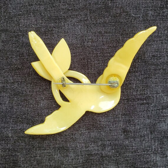 Celluloid and Crystal "Happy Bird" Pin/Brooch - image 2