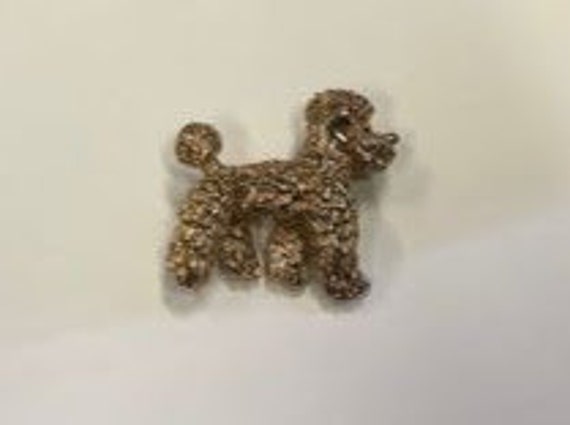 Gold Toned French Poodle Brooch - Vintage 1950s P… - image 4