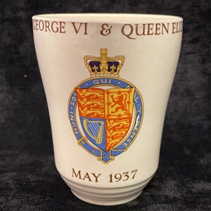 King George VI & Queen Elizabeth Coronation Cup - May 1937 Souvenir- Losol Ware Burslem - Pims Cup for the British Lady