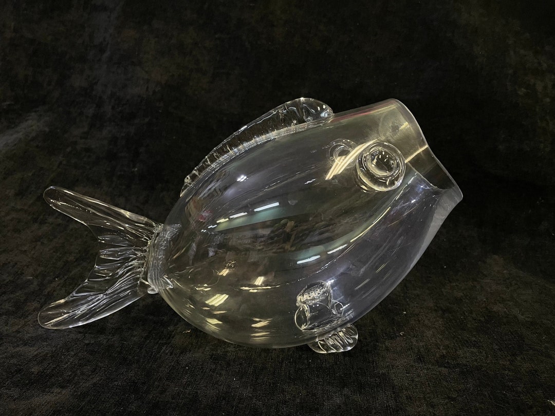 Italian Hand Blown Glass Fish Bowl Fish Terrarium Candy Etsy