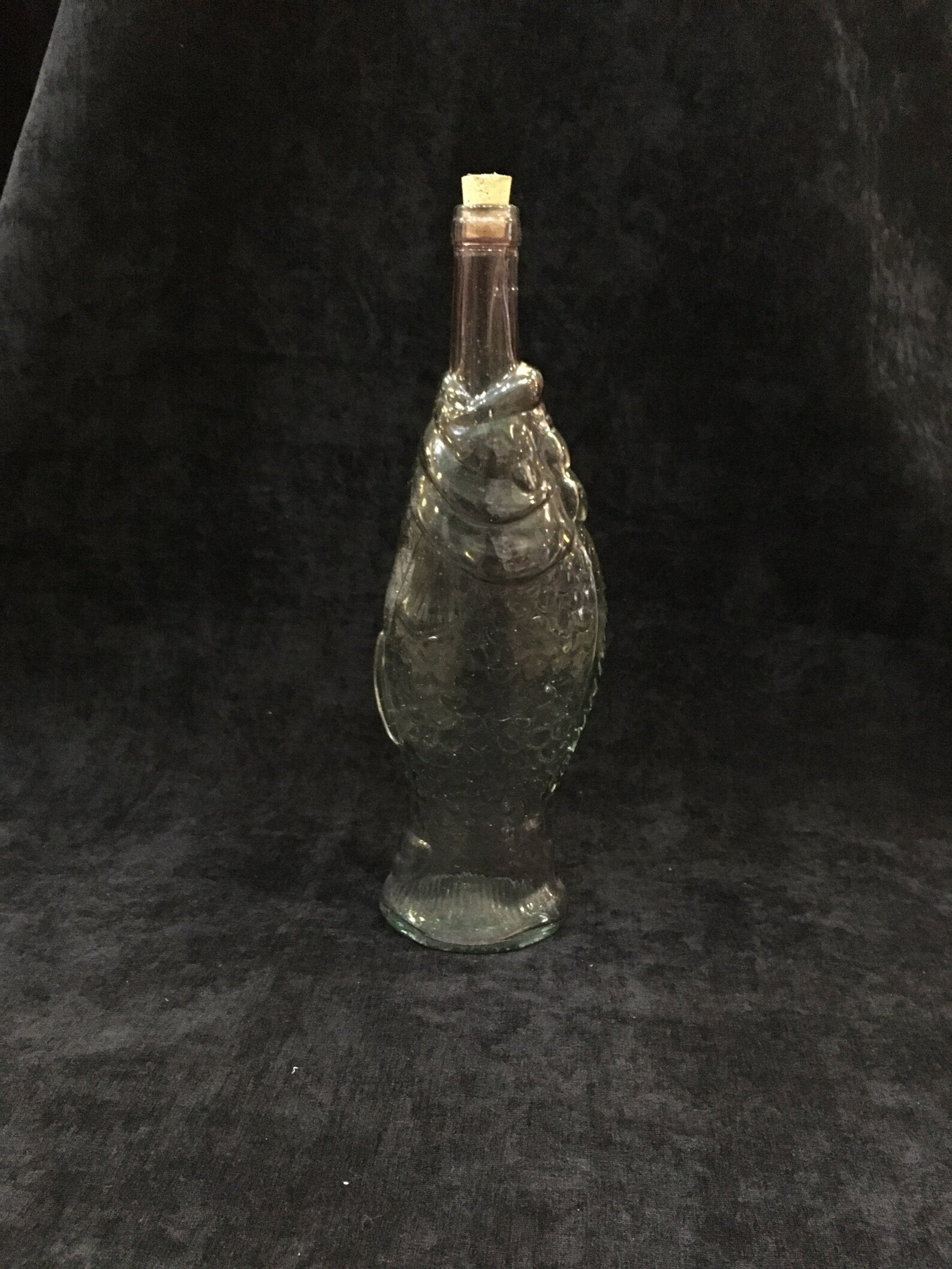 Orvieto Clear Glass Fish Wine Bottle Vintage Etsy