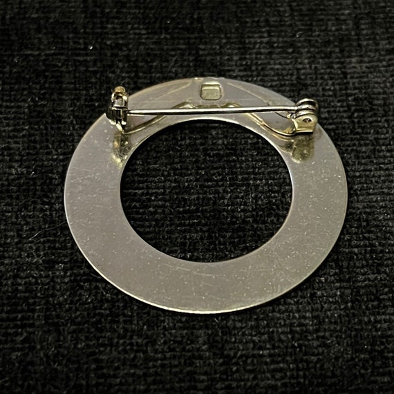 Circle Silvertone Brooch/Pin - Small Simple Circl… - image 2