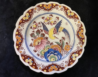  Delft 鳥と花図 飾り皿 壁掛け ロイヤルデルフト Delft 鳥と花図 飾り皿 壁掛け ロイヤルデルフト Royal Delft 鳥と花図