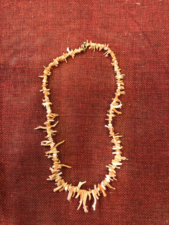 Peachy Orange Natural Branch Coral Necklace - Vin… - image 5