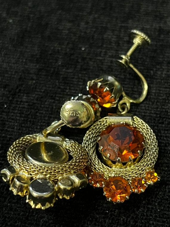 Weiss Hanging Gold and Topaz Gemstone Screw Back … - image 6