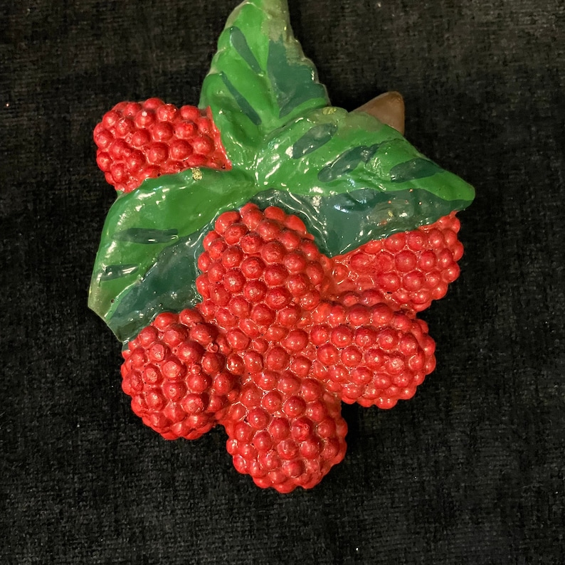 Ceramic Raspberry Plaster Kitchen Wall Hangings - Sold Sperately - Raspberries, Bell ...