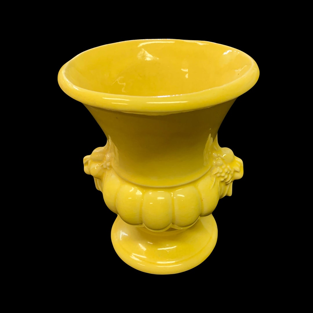 Vintage Sunny Yellow Mccoy Pottery Vase Ceramic Yellow Mccoy Etsy