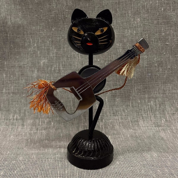 Cat with Guitar Bottle Opener - MCM 1970's -  Retro Cool Kat Opener