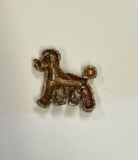 Gold Toned French Poodle Brooch - Vintage 1950s P… - image 5