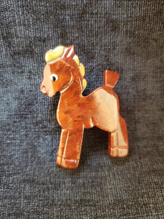 Bakelite Pony Pin, Horse Pin/Brooch - Vintage