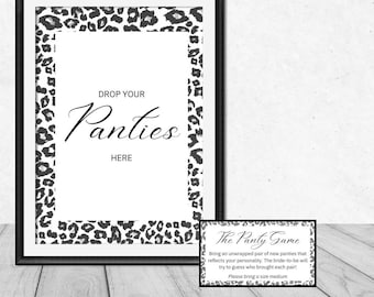 Drop Your Panties Lingerie Shower Game | The Panties Game | Printable PDF Download | Leopard Theme