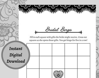 Bridal Bingo Lingerie Shower Game | Printable PDF Download | Lace Theme
