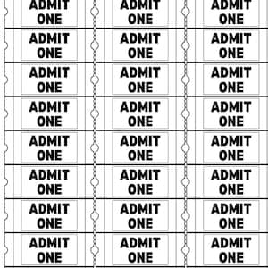 Printable Ticket Sheet | Carnival Game Tickets | Fair Ride Tickets