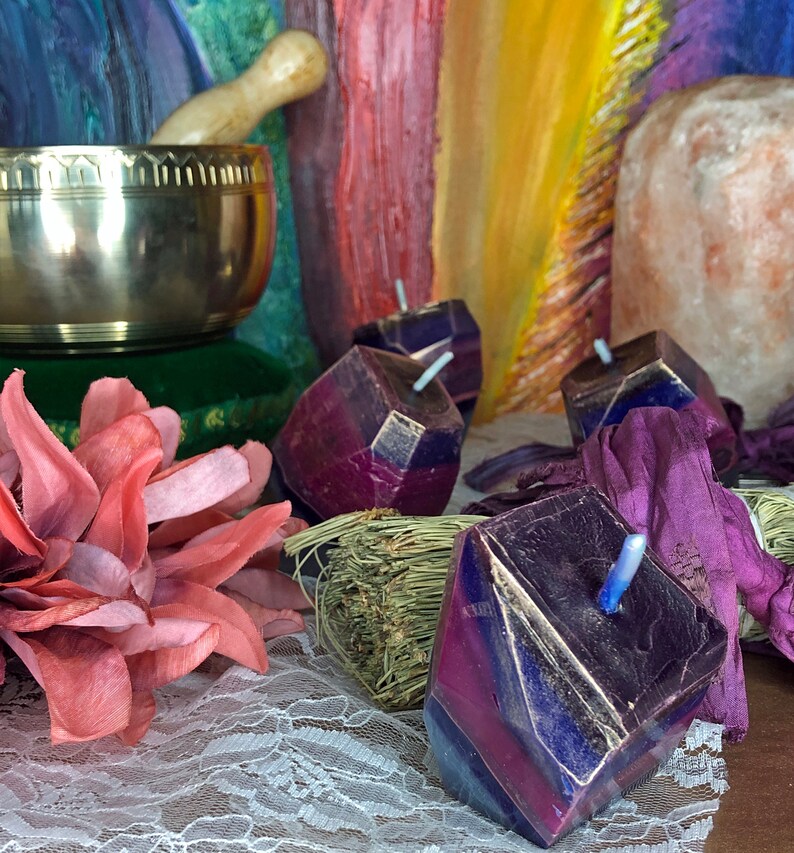 Unique Burning Gem Crystal Candle with Layered Scent Story Etsy