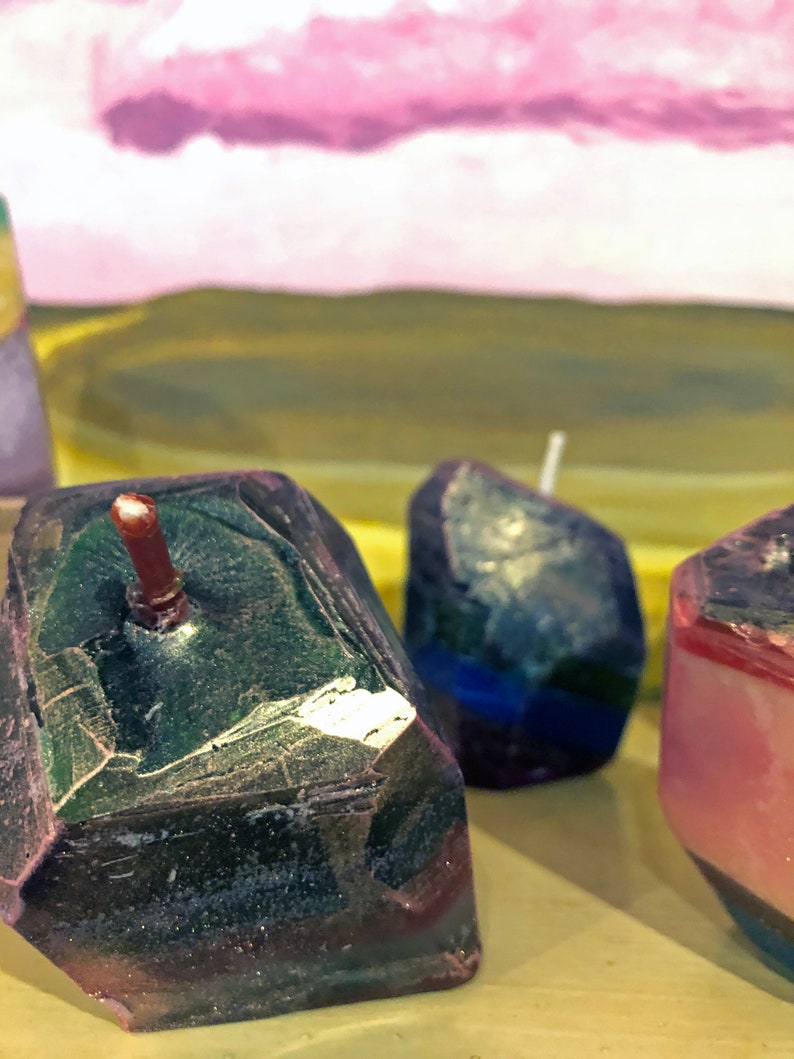 Unique Burning Gem Crystal Candle with Layered Scent Story Etsy