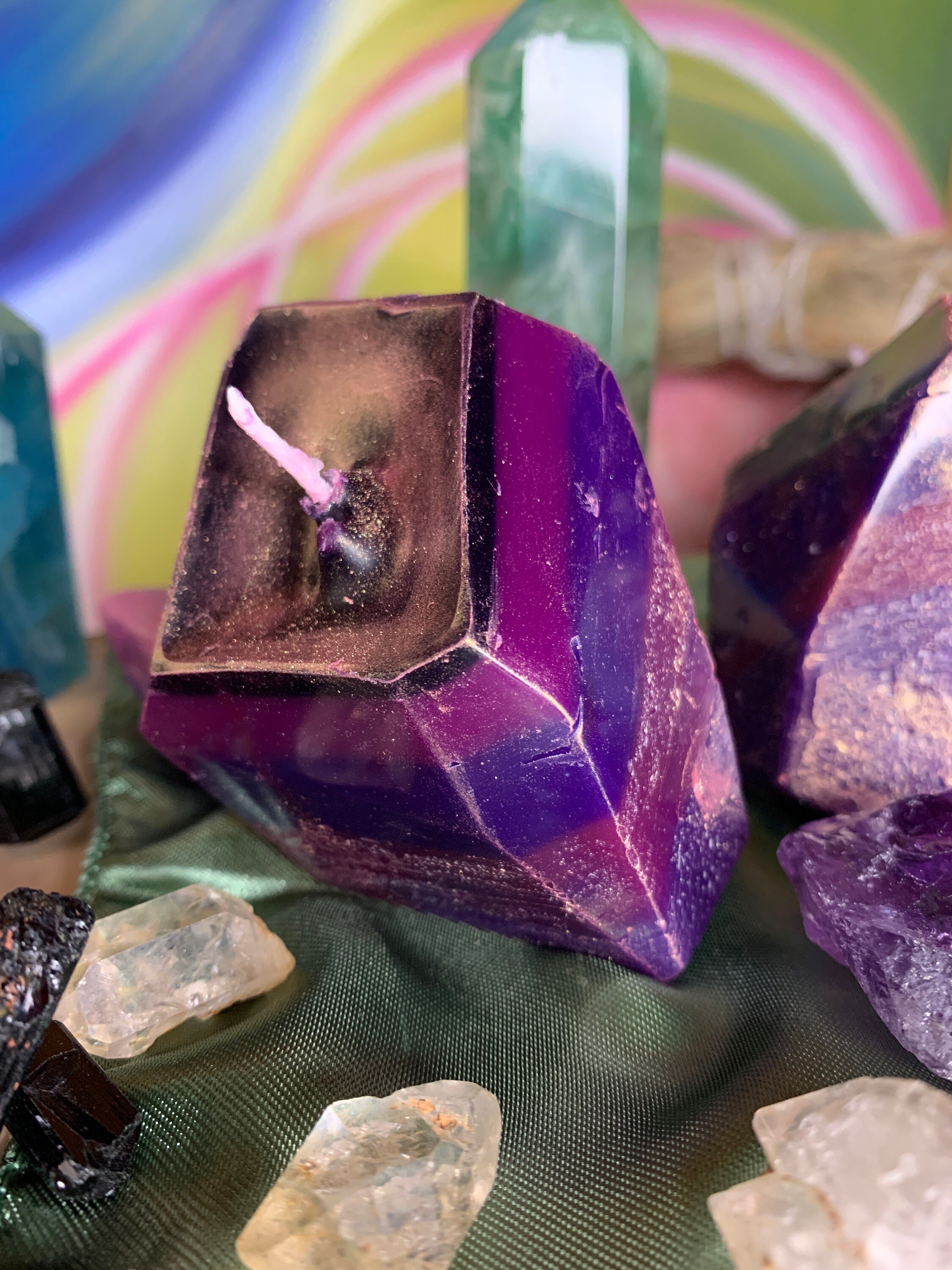 Hidden Gem Crystal Candles/ Made To Order Intention Etsy