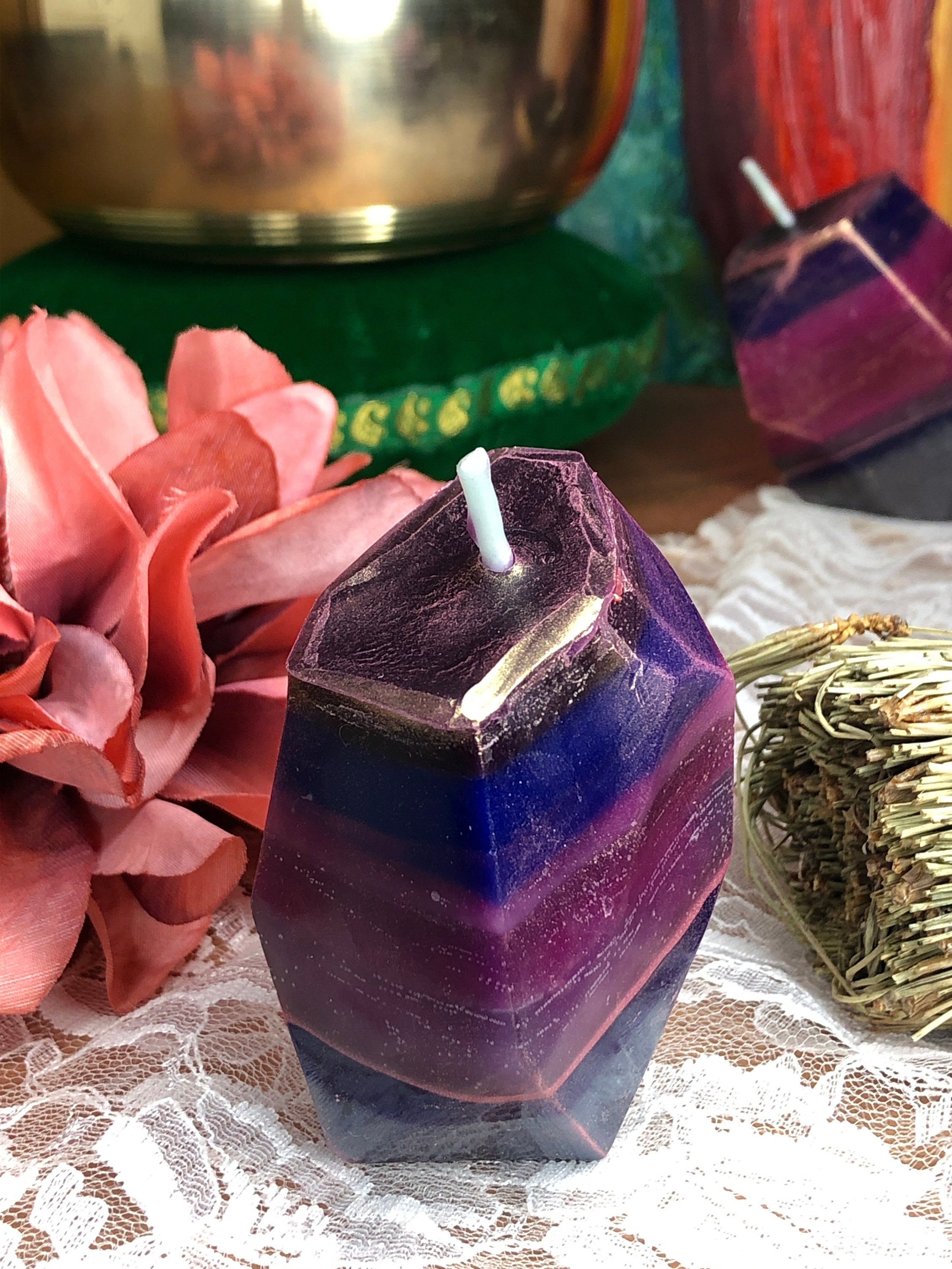 Unique Burning Gem Crystal Candle with Layered Scent Story Etsy