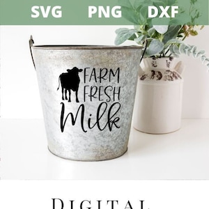 Lait frais de ferme, fichier de coupe, Cricut ou Silhouette, Farmhouse Svg, Png, Dxf