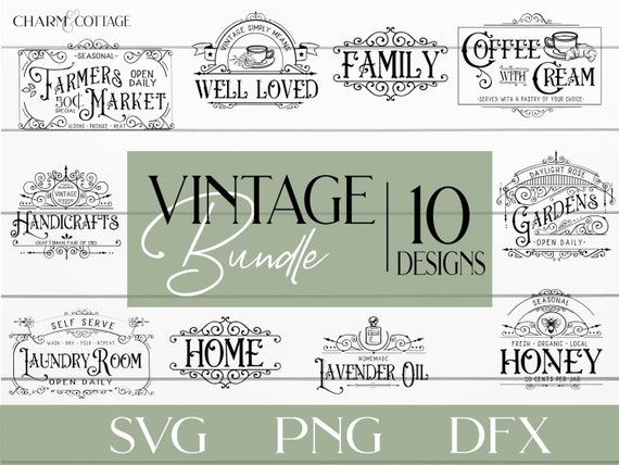Download Vintage Farmhouse Bundle Cut Files Cricut Or Etsy