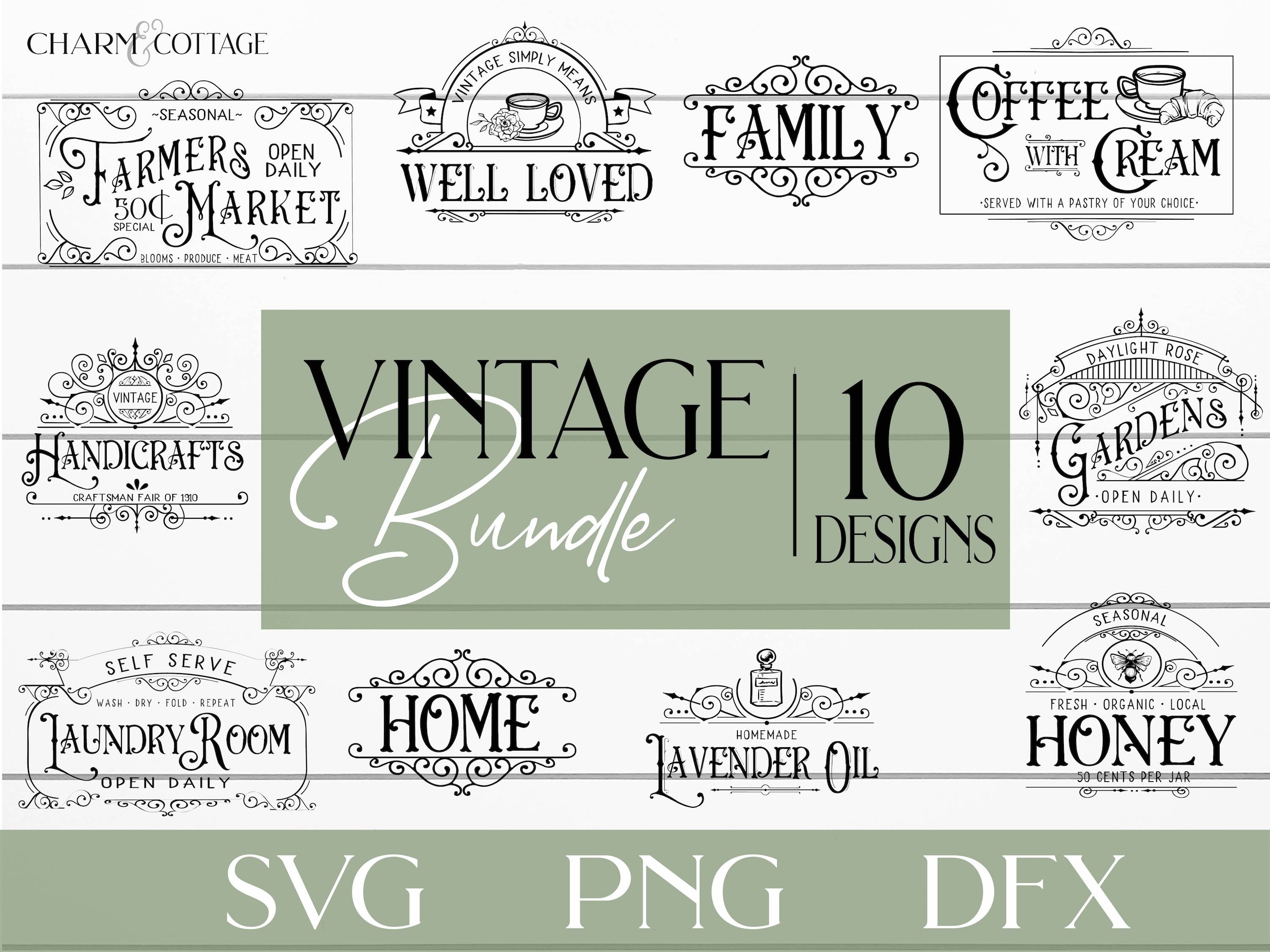 Download Vintage Farmhouse Bundle Cut Files Cricut Or Etsy