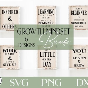 Motivational Sayings Bundle Cut file, For Cricut or Silhouette, back-to-school svg, educational svg, growth mindset design, school svg