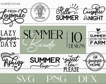 Summer Svg Bundle, Cricut or Silhouette, Farmhouse summer svg, Summer cutfiles, Summer Svg, Png, Dxf, Farmhouse sign svg, Farmhouse summer