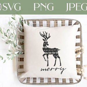 Merry Reindeer, Sweater patterned, Christmas Cutfile, Christmas Design, Svg, Png, Jpeg, Cute sign svg, ornament svg, christmas card jpeg,
