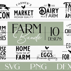 Bauernhof SVG-Bundle, für Cricut oder Silhouette, Bauernhof Zeichen Svg, Bauernhaus Zeichen Svg, Bauern Markt Svg, Png, Dxf, rustikale Zeichen Svg, Bauernhof Cutfiles
