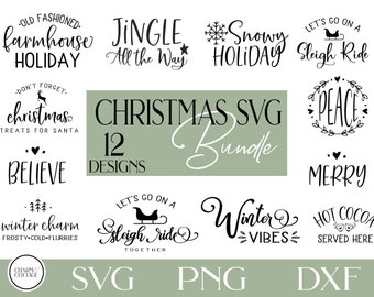 Christmas SVG Bundle, Farmhouse Christmas SVG, for Cricut or Silhouette, Farmhouse sign svg, christmas cricut, Winter svg Bundle,
