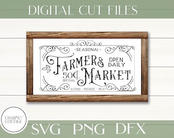 Boeren markt svg, boerderij svg, cricut of silhouet, keukenteken svg, boerderij teken svg, keuken decor, gesneden bestanden, boerderij markt svg,