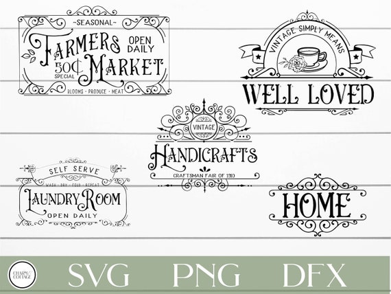 Vintage Farmhouse Bundle, Cut Files, Cricut or Silhouette,vintage