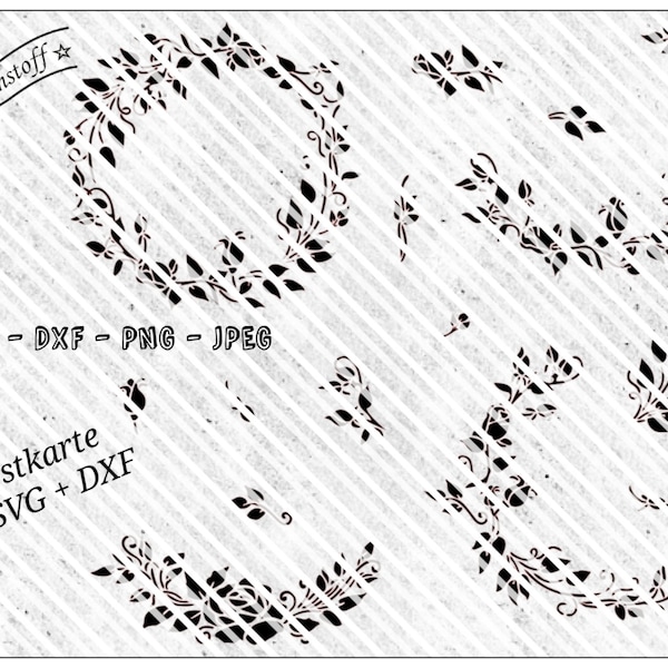 Plotterdatei - Blumenbordüre - Blüten - SVG - DXF - Datei - Frühling - Sommer - Postkarte - Brief