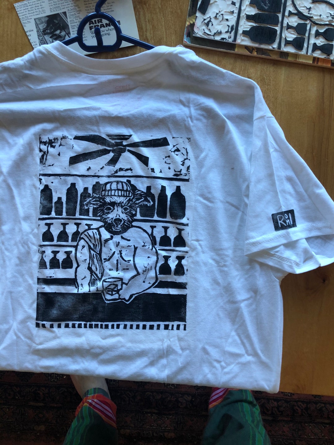 Block Print Tshirt 'housebroken Tavern' Etsy