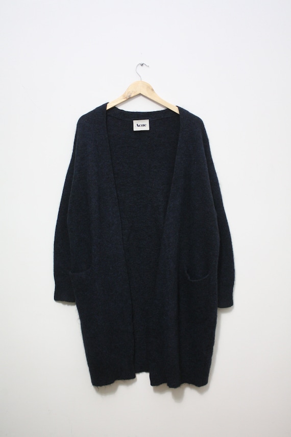 Acne RAYA NEW PAW12 Navy Mohair Wool Blend Cardig… - image 1