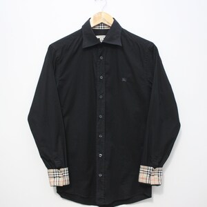 Burberry Black Nova Check L/S Shirt Men's S Made In Spain image 2