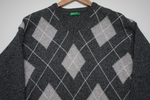 United Colors Of Benetton Gray Wool Sweater Made … - image 3