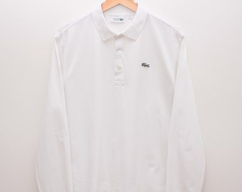 Lacoste Classic White Langarm-Poloshirt für Herren, Größe L