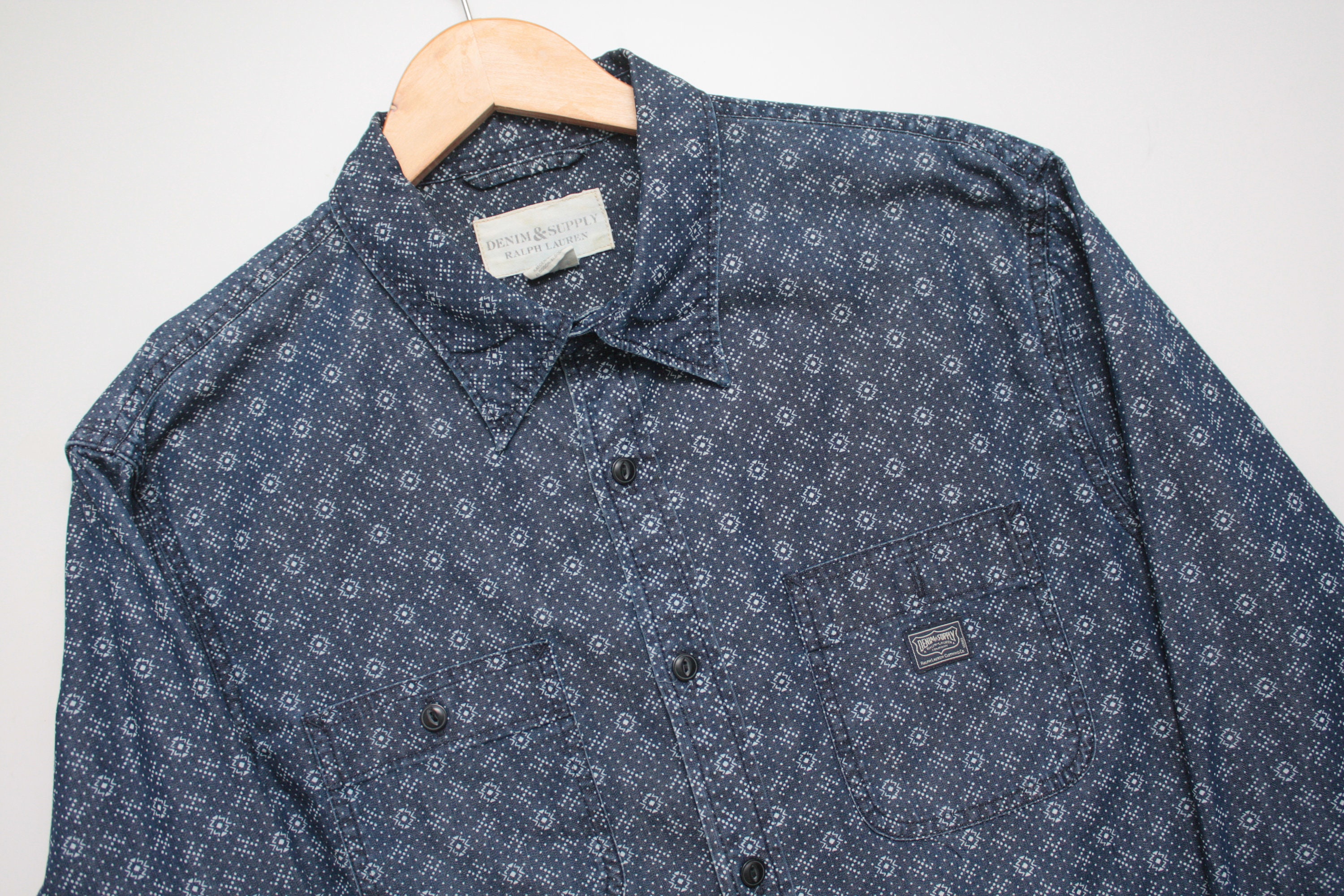 Denim Supply Ralph Lauren Navy L S Shirt Men s Large Etsy Australia