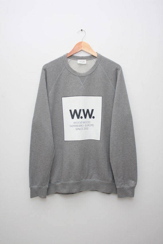 Wood Wood Grey Crew Neck Sweatshirt Size Large Me… - image 1