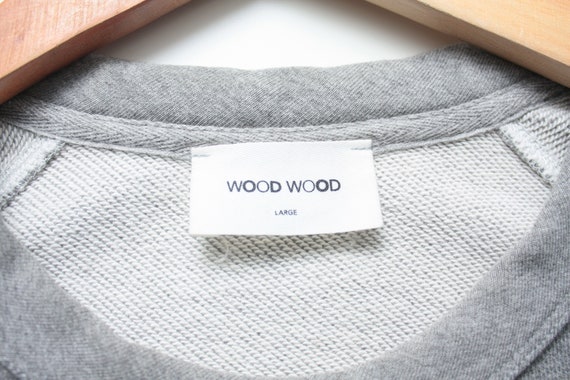 Wood Wood Grey Crew Neck Sweatshirt Size Large Me… - image 5