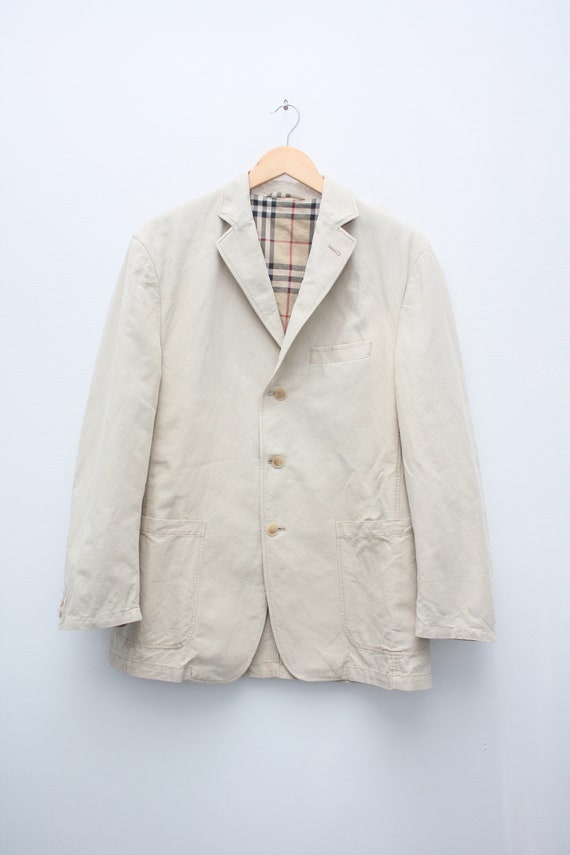 Authentic Burberry Linen Beige Nova Check Casual B