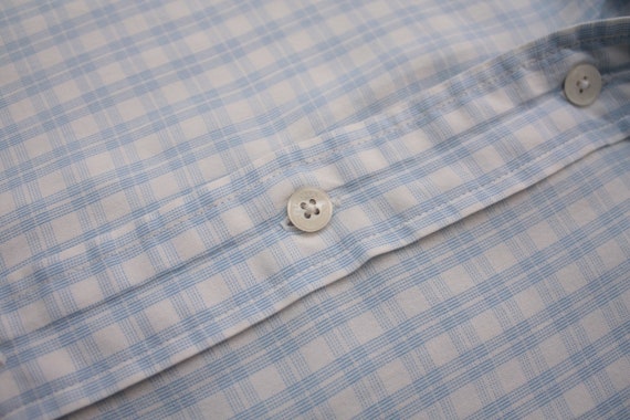 Thomas Burberry Blue Checkered Short Sleeve Shirt… - image 8
