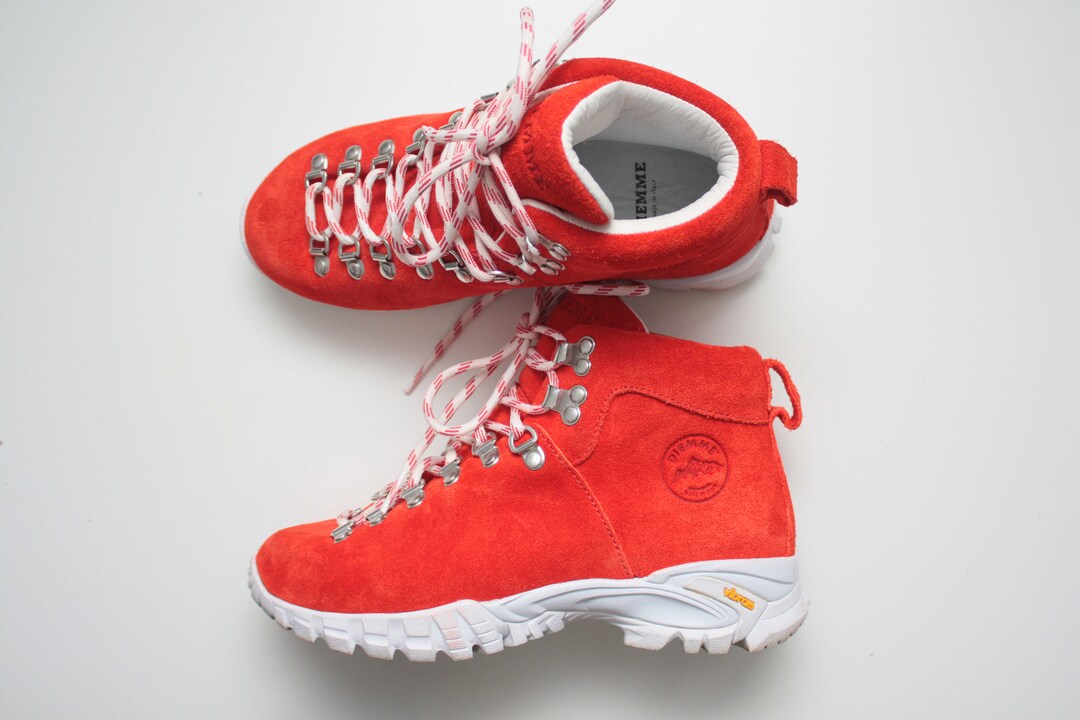Diemme Red Leather Vibram Boots Made in Italy 37 Etsy