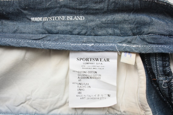 Stone Island Lino Blend Blue Denim Pants Mad In I… - image 7