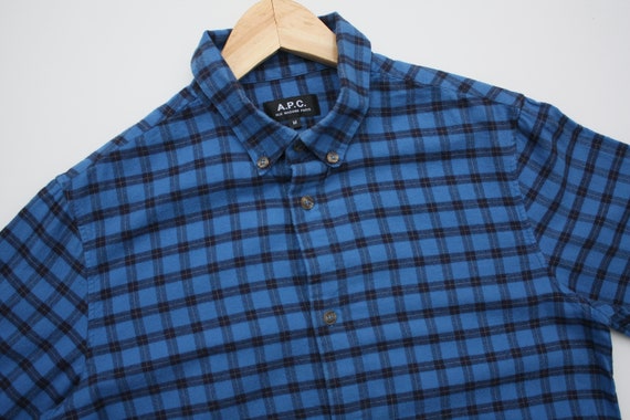 A.P.C. Checkered Blue Flannel Shirt