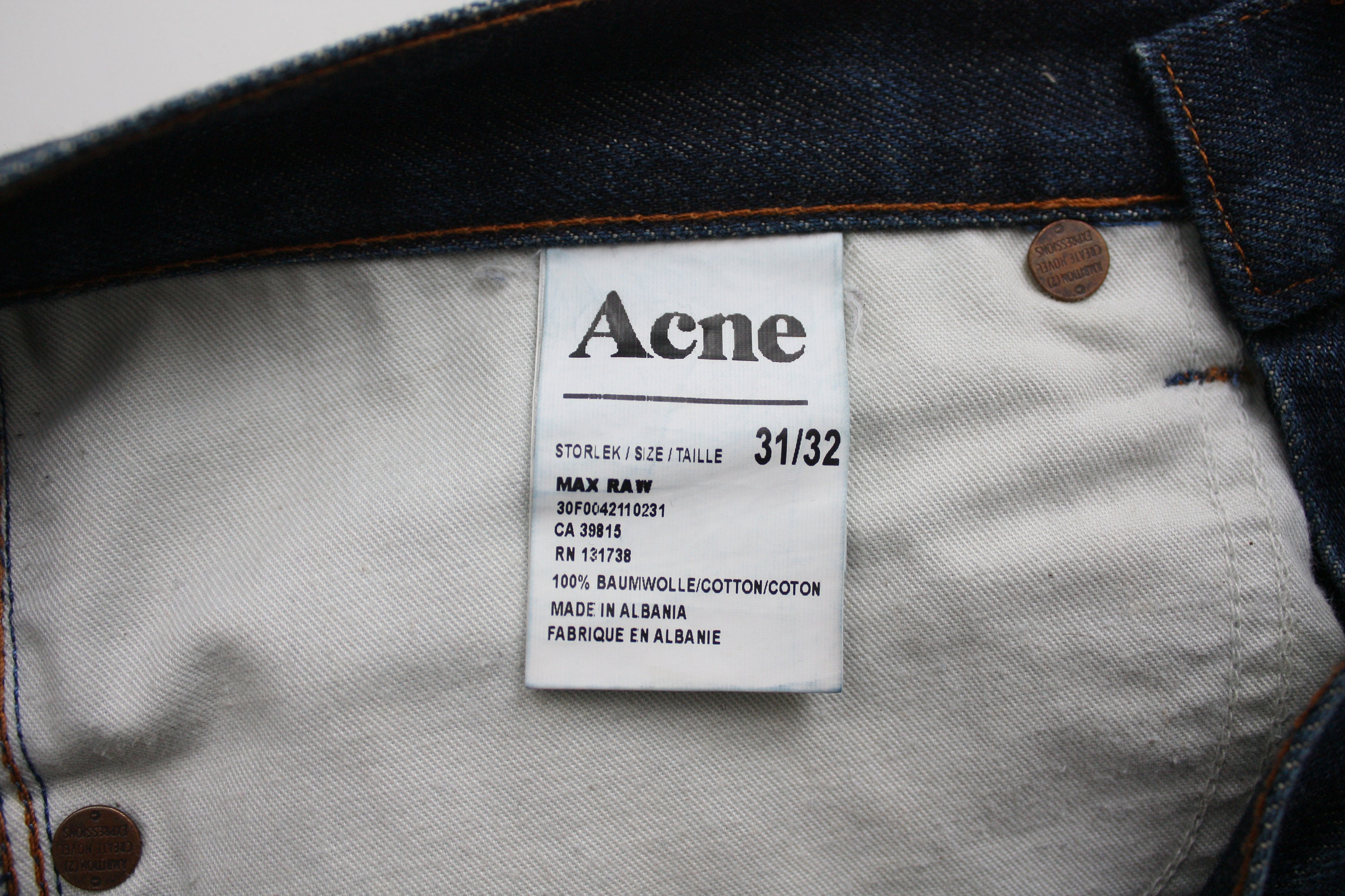 Acne Jeans Max Raw Denim 31/32 - Etsy 