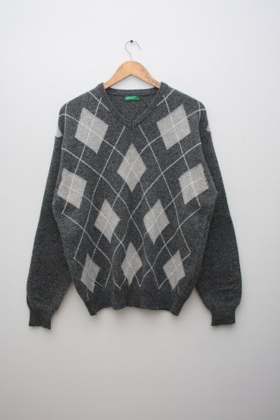 United Colors Of Benetton Gray Wool Sweater Made … - image 1