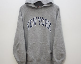 New York Vintage Grau Hoodie Herren Groß